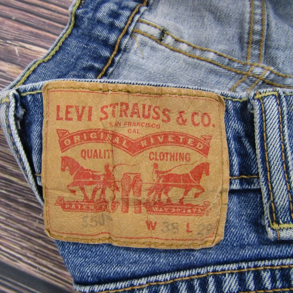 Levi's Jeans Mens 550 30W 29L Blue Wash Relaxed Straight Regular Fit Stretch